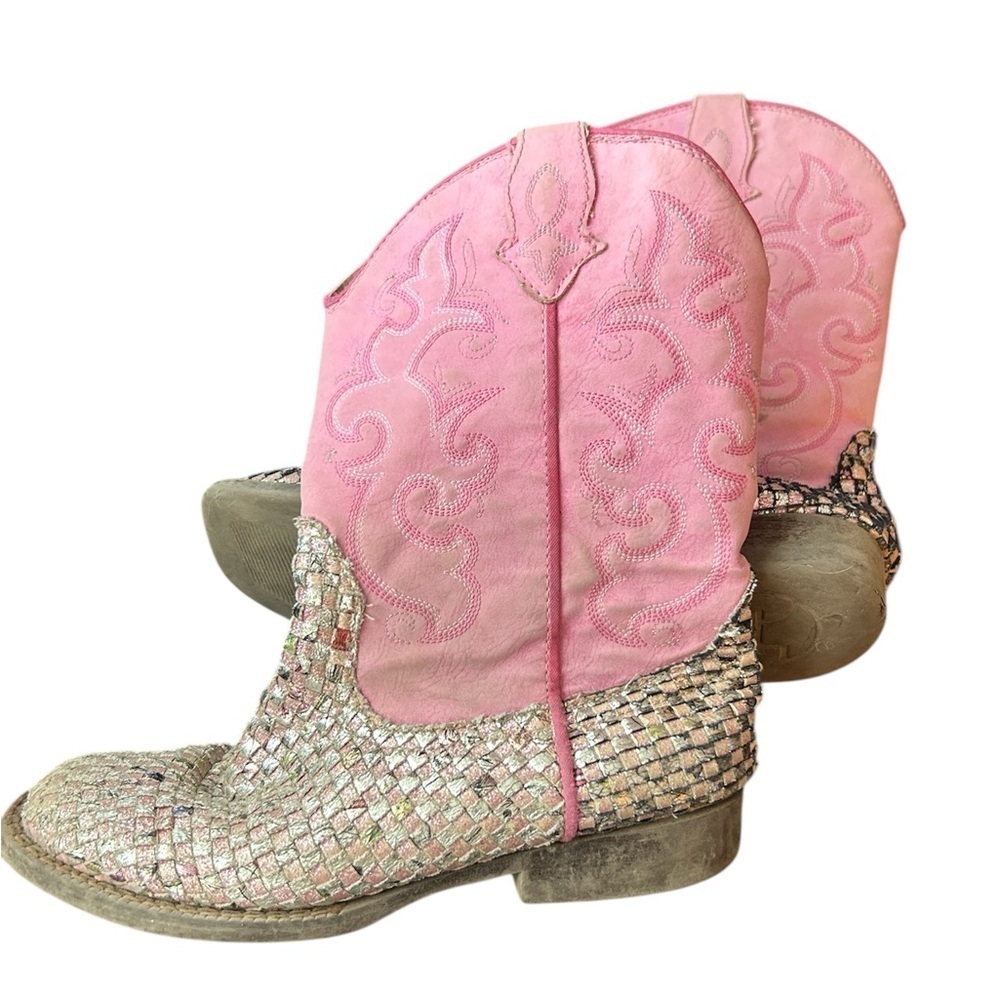 Roper Kids Pink and Silver Boots